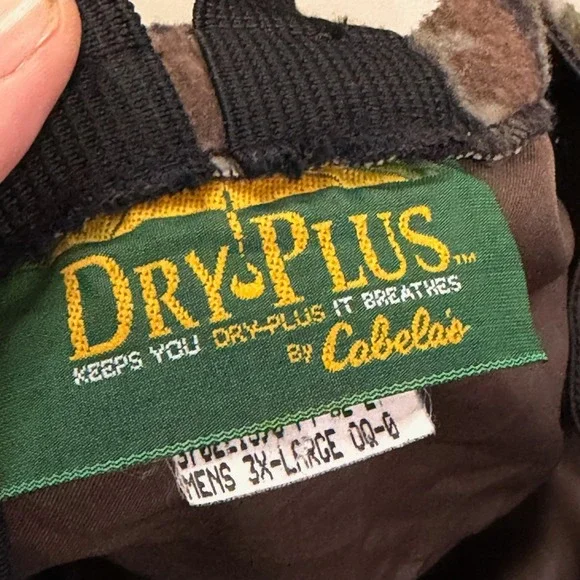 Cablelas Dry-Plus Coverall Me Brown Fleece Tree Bark Camo Insulate Hunt USA 3XL